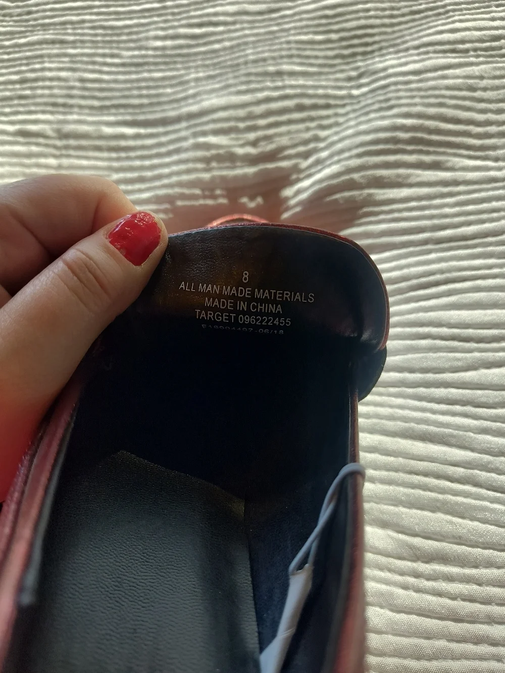 A New Day Metallic Red Penny Loafers Party Shoes Sz 8 Target Shiny Flats Preppy